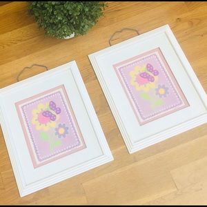 Butterfly and Flower Wall Art || Quantity: 2